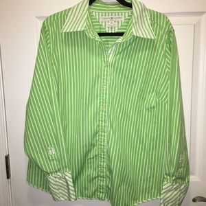 Tommy Hilfiger Green & White Button Down - Size 20